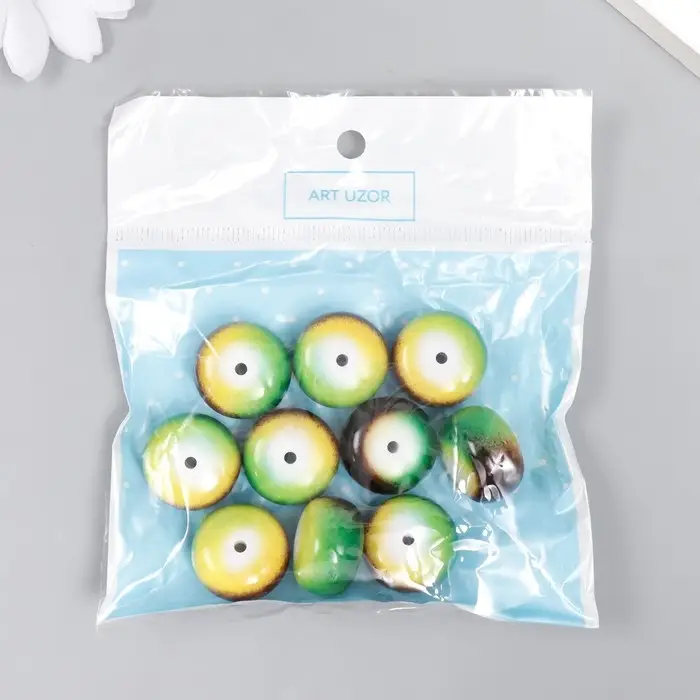 Бусины для творчества пластик Бусины для творчества пластик "Зелёно-шоколадные" набор 10 шт 1,4х2х2 см