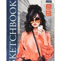 Блокнот СКЕТЧБУК 32л А5ф 160г/кв.м без линовки на гребне запечат. оборот с пошаговыми эскизами тверд