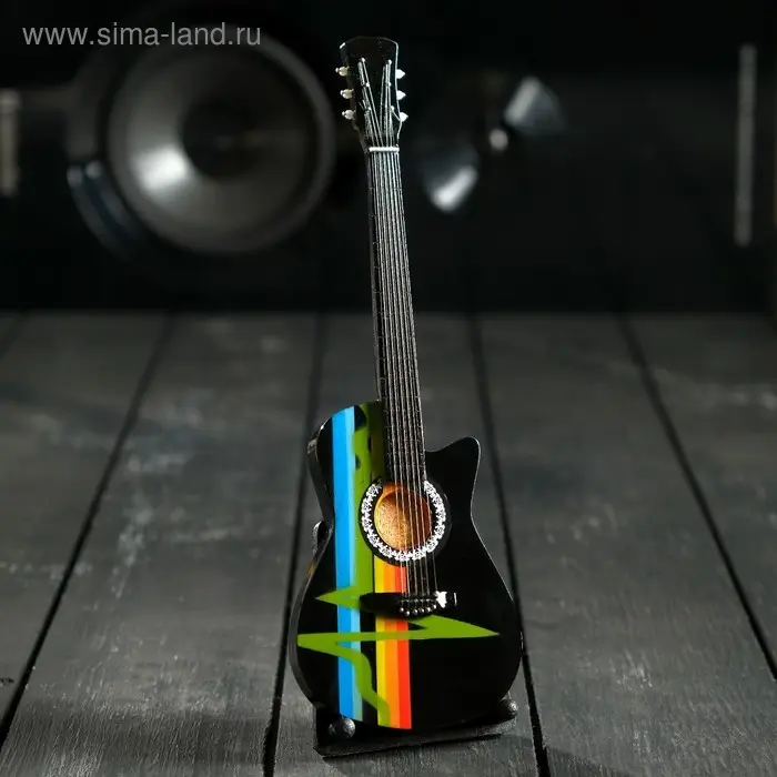 Гитара сувенирная  Гитара сувенирная "Gibson Acustic" черная, на подставке 24х8х2 см