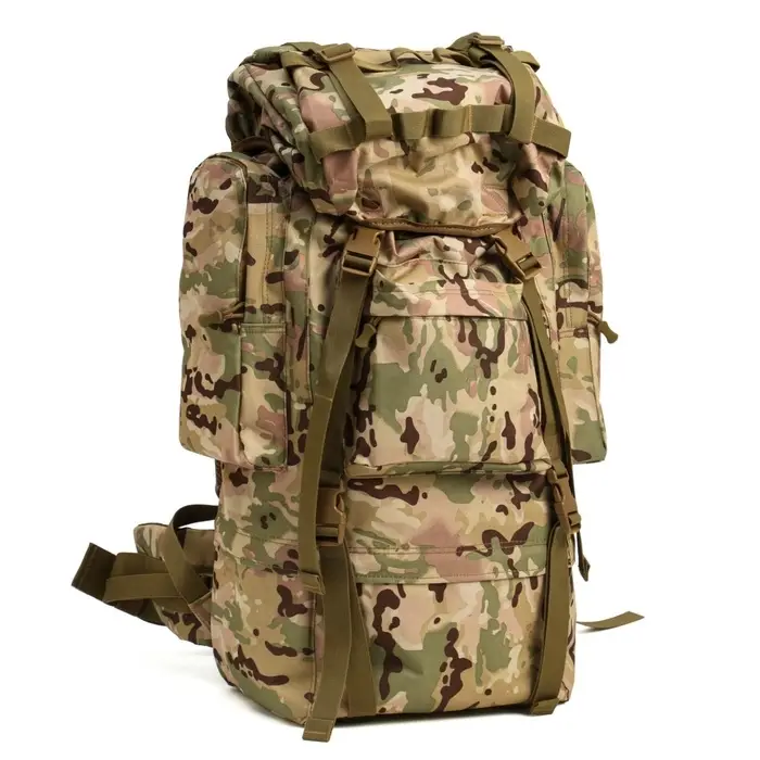 Рюкзак тактический туристический Adventure, 70 л, с карманами, расцветка мультикам, бежевый/хаки