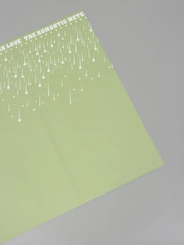 Пленка для цветов, "Звездопад", нежно-зелёная, 57х57 см