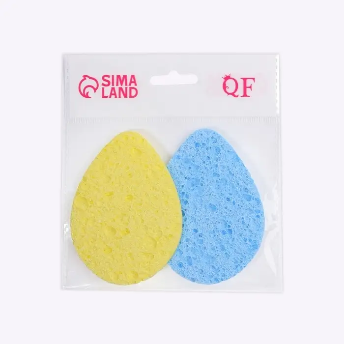 Набор спонжей для умывания «Капля», 9.5×7 см, 2 шт., МИКС