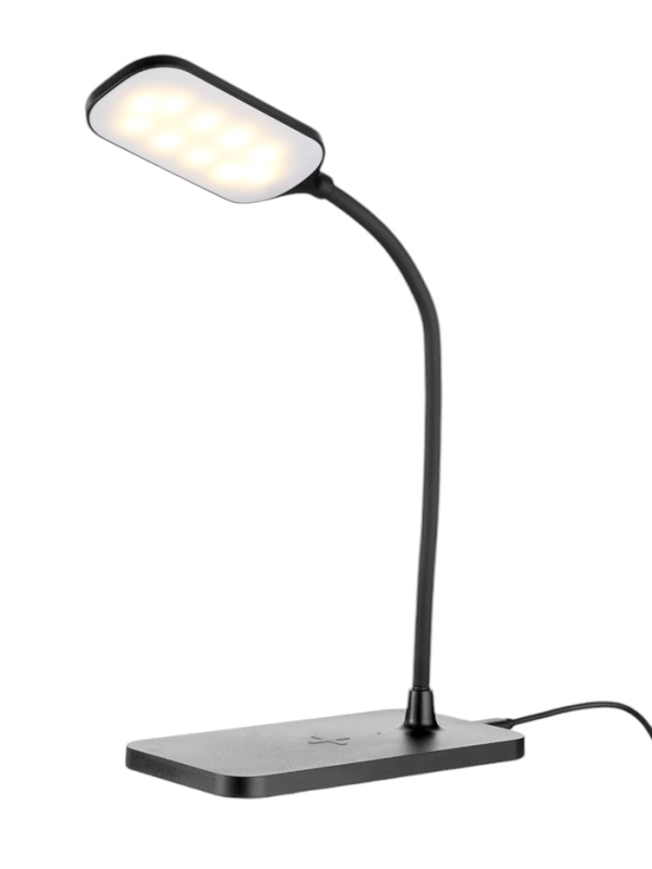 Настольная лампа с беспроводной зарядкой, GMV-0265, 15 Вт, черная