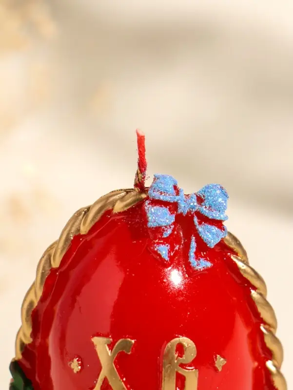 Свеча декоративная "Пасхальное яйцо в корзинке" 7х10,5 см, 130 гр