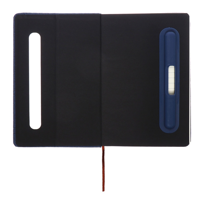 Ежедневник недатированный A5, 96л, лин, держатель для телефона/планшета/ручки, Синий Ежедневник недатированный A5, 96л, лин, держатель для телефона/планшета/ручки, Синий