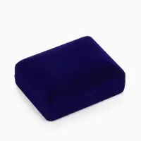 Футляр бархатный под серьги/запонки &laquo;Прямоугольник&raquo; 8&times;6&times;2,5, цвет серо-синий, вставка белая