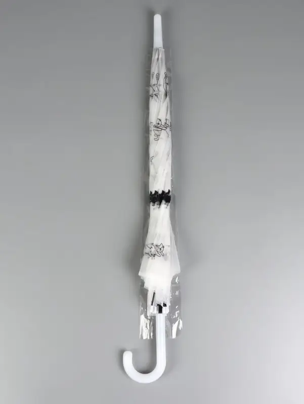 Зонт - трость детский &laquo;Кот&raquo;, полуавтоматический, 8 спиц, R=47/54 см, d=94 см, МИКС