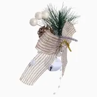 Ёлочные игрушки 2 шт. &laquo;Зимнее волшебство. Композиция на бантике с бубенчиком&raquo;, 11&times;9 см