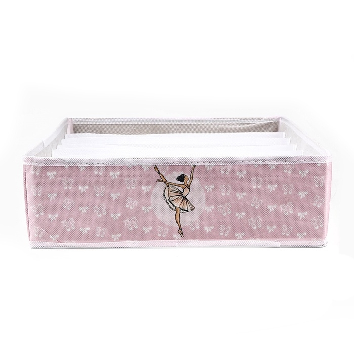 Органайзер для хранения, кофр для белья 7 ячеек  Органайзер для хранения, кофр для белья 7 ячеек "Балерина", 32 х 32 х 10 см