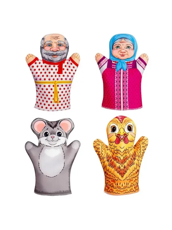 Кукольный театр &laquo;Курочка Ряба&raquo;, 4 куклы-перчатки, сценарий в стихах