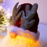 Светодиодная фигура &laquo;Гном красная шапочка&raquo; 33 см, текстиль, 1 LED, от батареек AG10&times;3, свечение тёплое белое