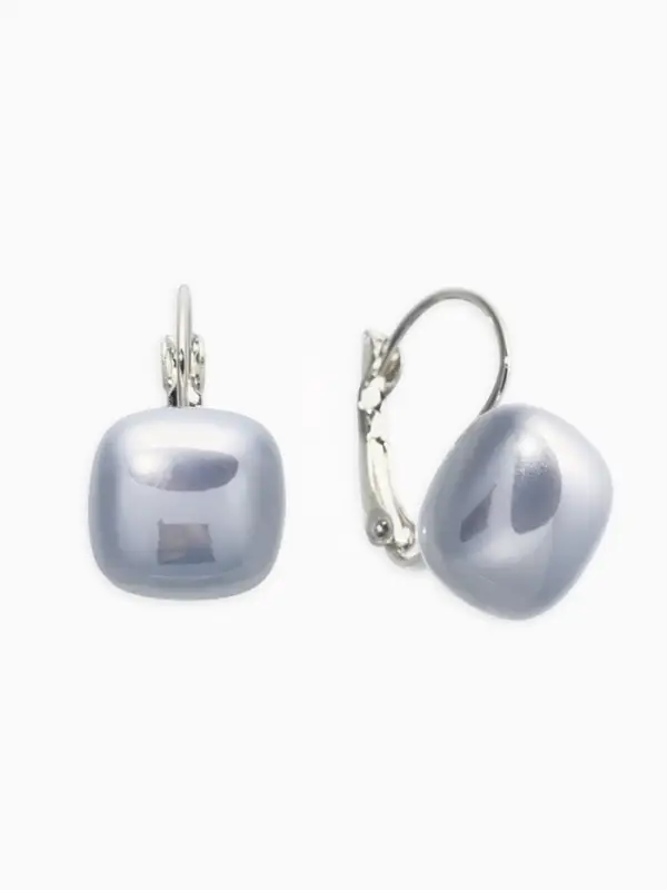 Серьги пластик &laquo;Майорика. Квадрат&raquo;, светло-серые в серебре