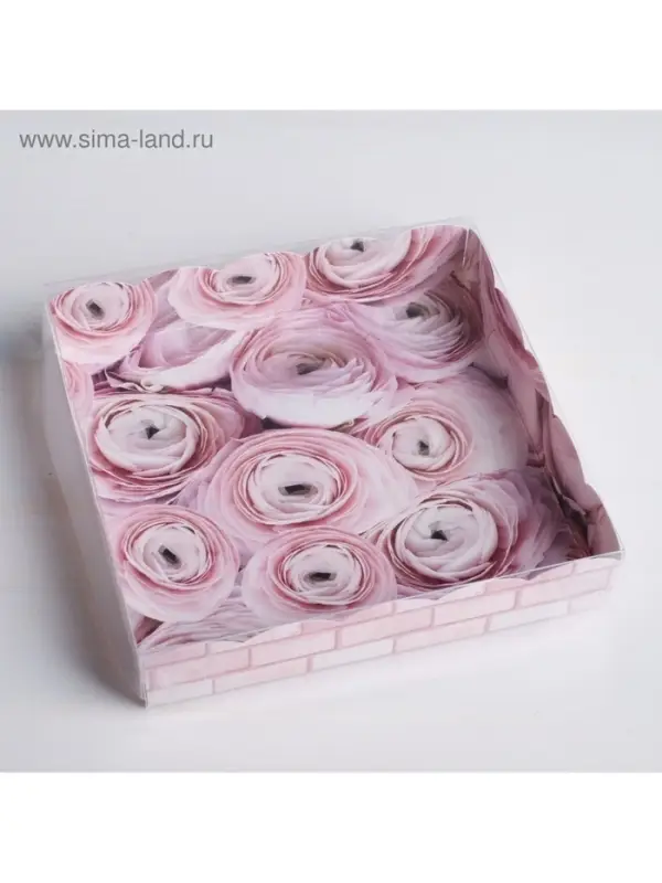 Коробка для печенья, кондитерская упаковка с PVC крышкой, My best wishes, 15 х 15 х 3 см Коробка для печенья, кондитерская упаковка с PVC крышкой, My best wishes, 15 х 15 х 3 см