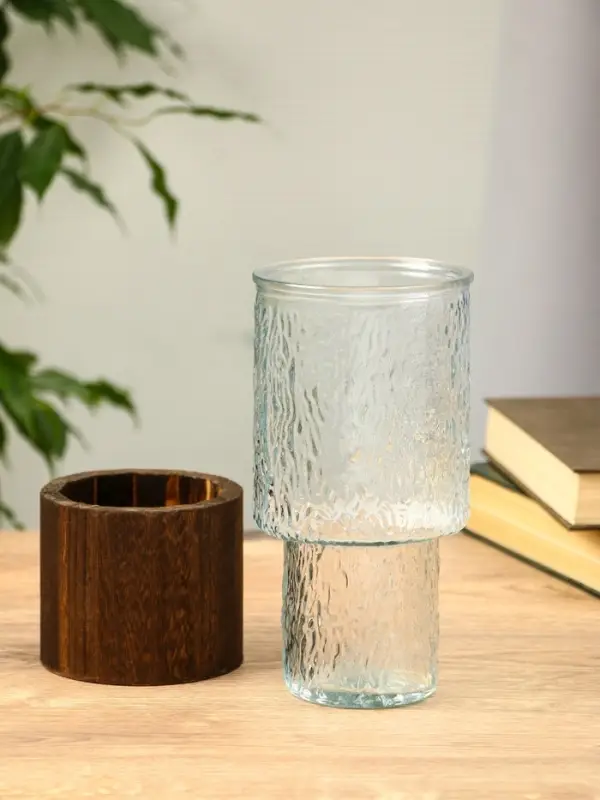 Ваза стекло настольная  Ваза стекло настольная "Лесли" размытость, 20х10 см, прозрачный