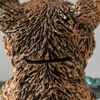 Копилка-подставка для мелочей "Мишка с листком" 34х18 см, бронза с серебром Копилка-подставка для мелочей "Мишка с листком" 34х18 см, бронза с серебром