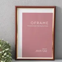 Фоторамка для фото 21х29,7 см (А4) "Oframe", пластик, бук с золотом, (пластиковый экран)