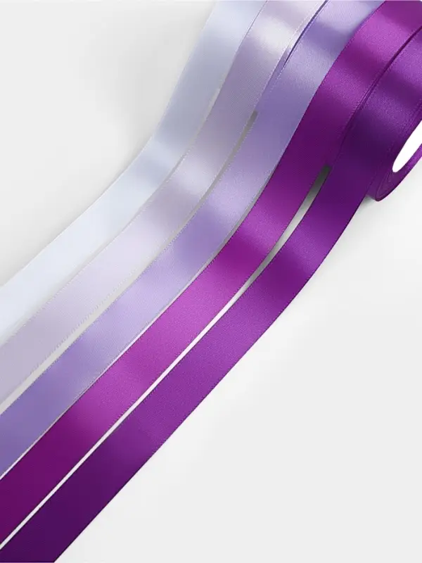 Атласная лента, набор 5 шт., 20 мм, 23&plusmn;1 м, фиолетовая, сиреневая