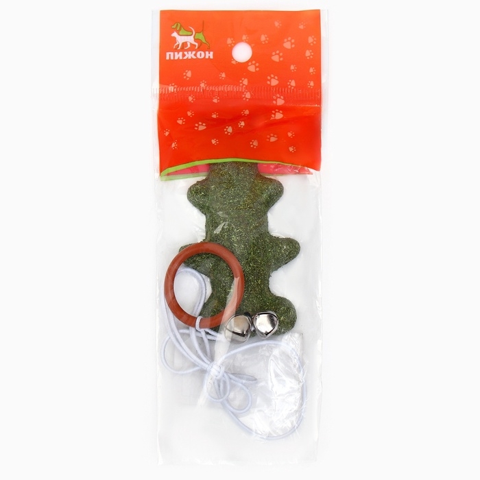 Игрушка - дразнилка для кошек из кошачьей мяты  Игрушка - дразнилка для кошек из кошачьей мяты "Рыба-молот", с кольцом на палец, 8,5 см