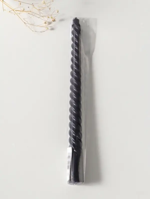 Свеча витая 25 см, 57 г, 5 ч, чёрный