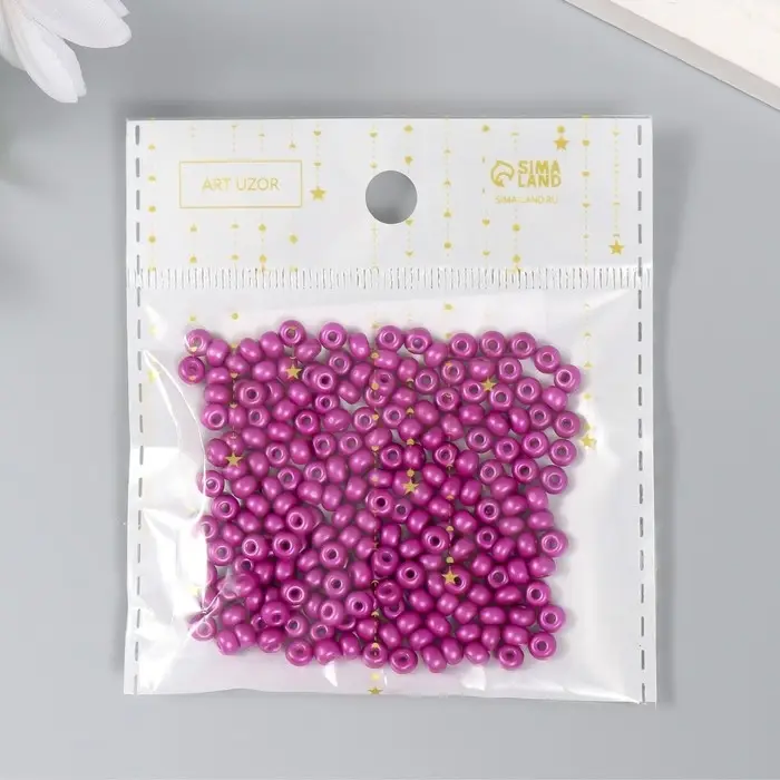 Бисер стекло 6/0  Бисер стекло 6/0 "Сливовый" 15 гр