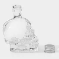 Баночка для специй &laquo;Череп. Хэллоуин&raquo;, 50 мл, 6&times;4.5&times;9 см, с металлической крышкой, стекло, прозрачная