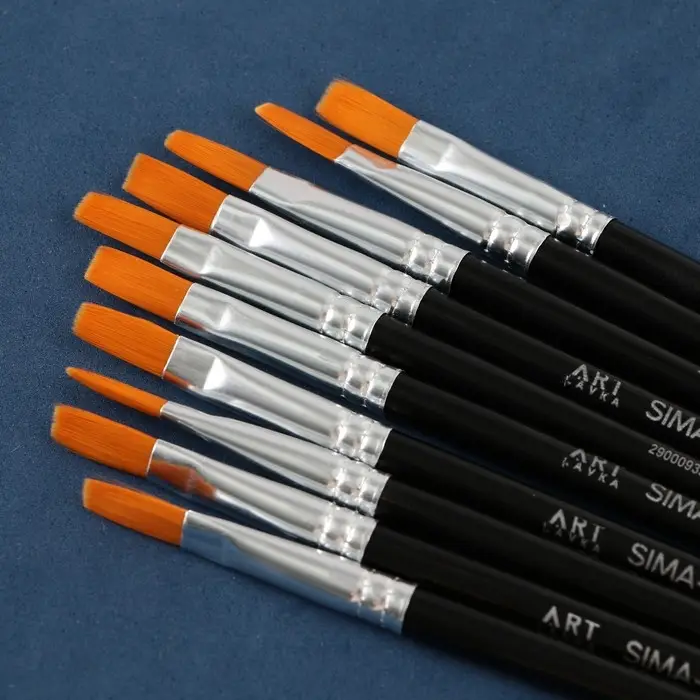 Кисть для рисования Синтетика Плоская №10 (ширина обоймы 7 мм; длина ворса 11 мм) Кисть для рисования Синтетика Плоская №10 (ширина обоймы 7 мм; длина ворса 11 мм)