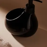 Дозатор для мыла SL Home Drop, с подставкой для губки, 450 мл, чёрный