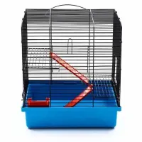Клетка для грызунов "Мини" двухярусная, 29 x 25 х 32 см, синий Клетка для грызунов "Мини" двухярусная, 29 x 25 х 32 см, синий