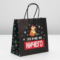 Пакет подарочный новогодний «Это лучше, чем ничего», 22 х 22 х 11 см