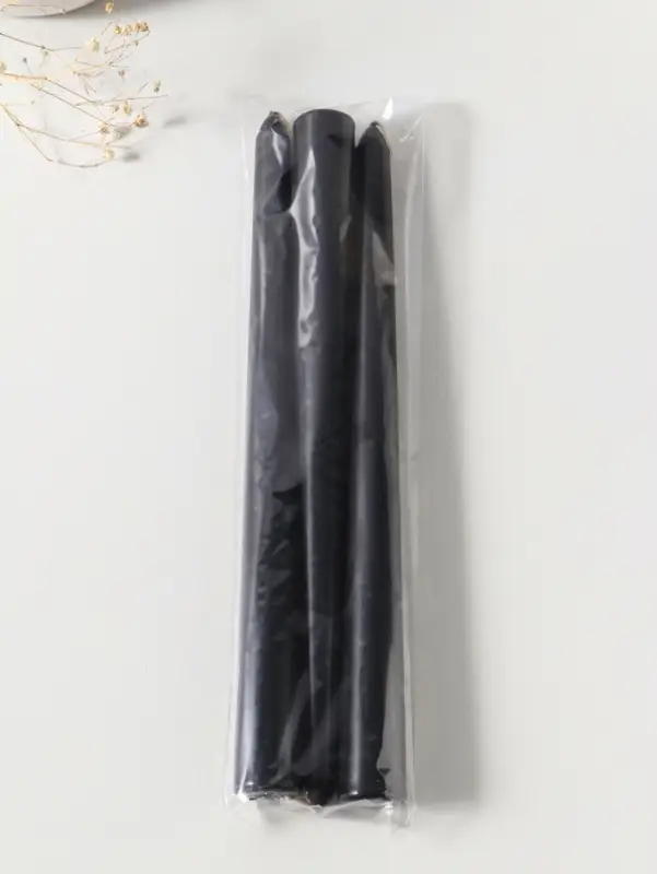 Набор свечей античных 25 см, 3 шт., 58 г, 7 ч, чёрный