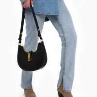 Сумка женская багет TEXTURA на молнии, 24&times;6&times;14 см, чёрная