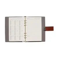 Органайзер на кольцах, А5, с хлястиком, 80л, линия, к/зам, Коричневый