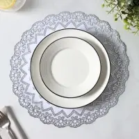 Набор салфеток ажурных Доляна «Астры», 30×30 см, 4 шт., ПВХ, серебристые Набор салфеток ажурных Доляна «Астры», 30×30 см, 4 шт., ПВХ, серебристые