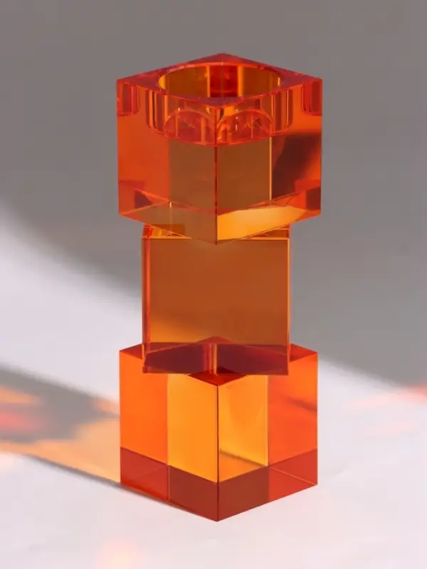 Подсвечник хрустальный &laquo;Хайли&raquo;, 7&times;7&times;14.8 см, янтарный