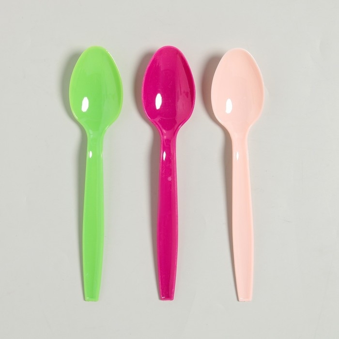 Ложки пластиковые, 6 шт., цвета МИКС Ложки пластиковые, 6 шт., цвета МИКС