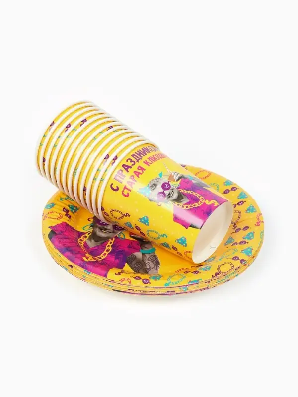 МП Набор бумажной посуды МП Набор бумажной посуды "Старая клюшка", 12 персон