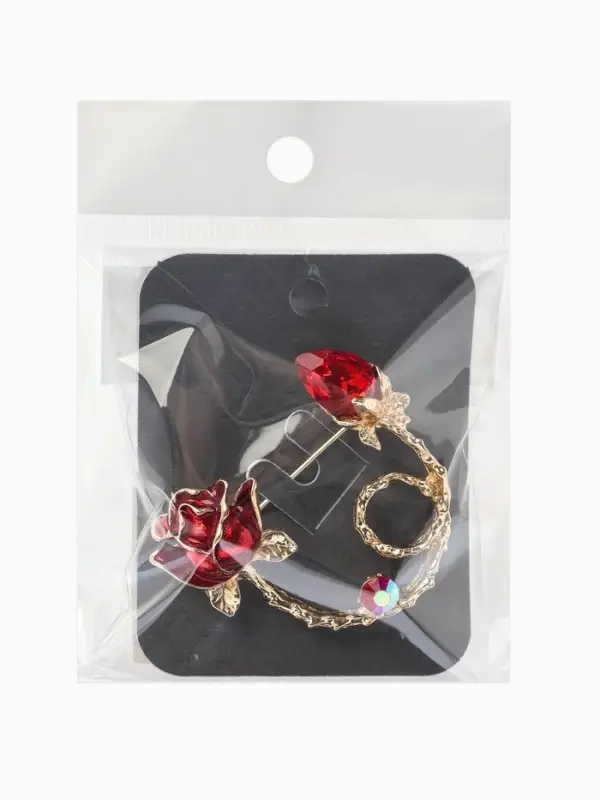 Брошь &laquo;Цветок&raquo; роза бутон, цвет красный в золоте