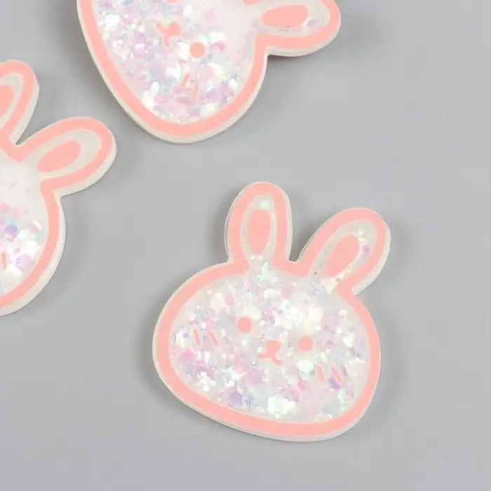 Шейкер для творчества акрил "Зайчик" с глиттером 0,4х4,2х4,7 см