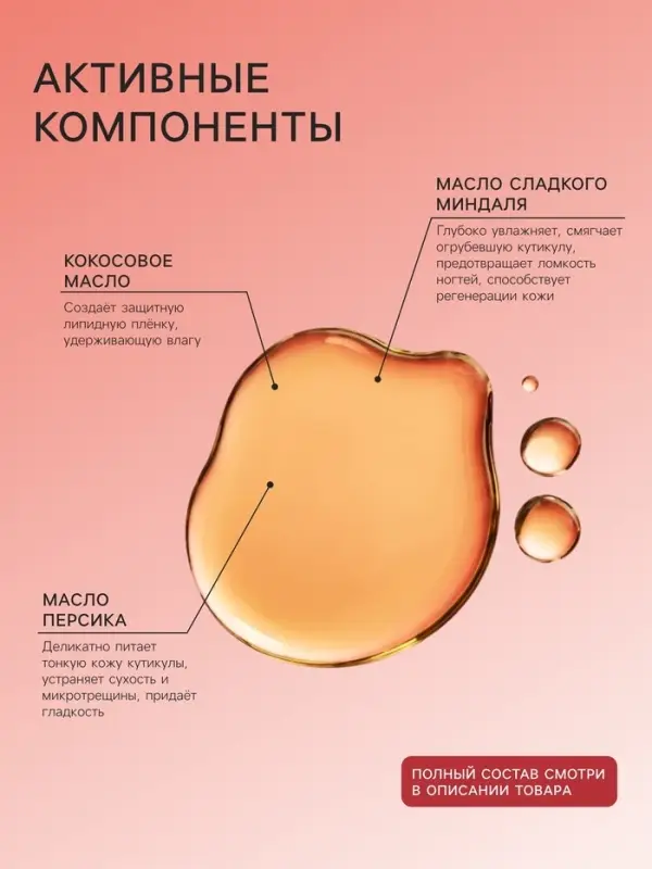 Масло для увлажнения и питания кутикулы 30 мл, экстракт монарды