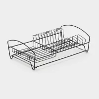 Сушилка для тарелок и кружек с поддоном 39*25*12 см, цвет черный