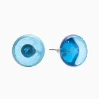 Серьги пластик "Монпансье" круг 1,5см, цвет голубой