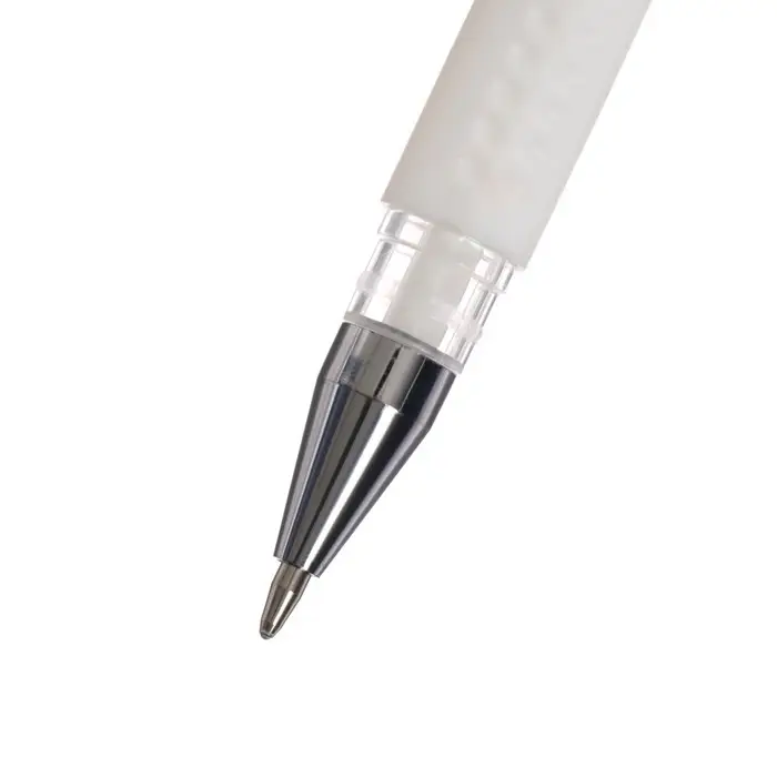 Ручка гелевая, 0.5 мм, белый, прозрачный корпус с резиновым держателем Ручка гелевая, 0.5 мм, белый, прозрачный корпус с резиновым держателем
