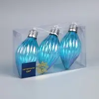 Набор ёлочных шаров &laquo;Северное сияние&raquo;, 3 шт., d=7 см, 3 LED, от батареек AG13&times;9, свечение тёплое белое