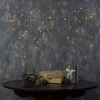Гирлянда светодиодная Бахрома 1.8 х 0.5 м , IP20, 48 LED,желт,8реж, 3556833