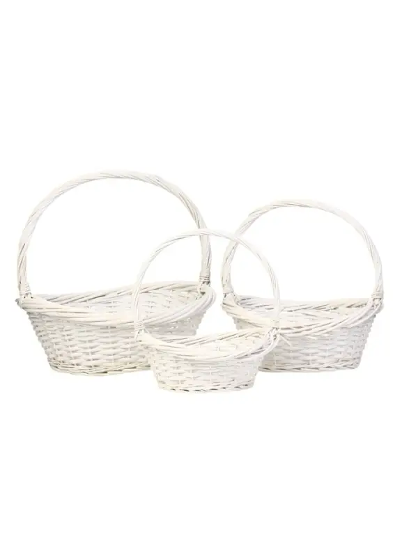 Набор корзин плетеных, 45x35x13/17/36 см, 35x29x12/15/32 см, 28х23x10/13/27 см, 3 шт, ива