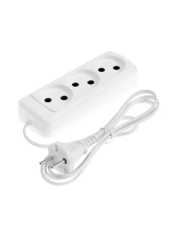 Удлинитель СТАРТ УХ6-103, 3 розетки, 1,5 м, 6 А, ШВВП, с заземлением, белый