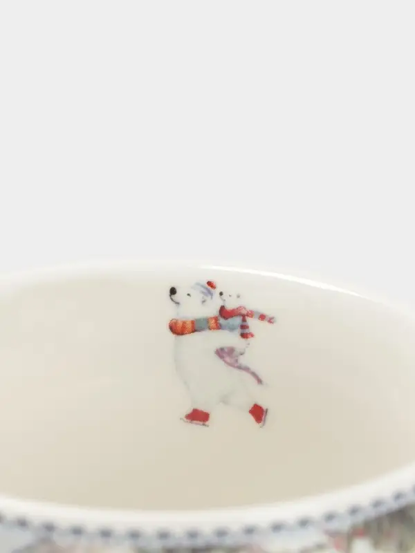 Кружка новогодняя «Белый мишка», с ложкой, 280 мл, керамика, подарочная упаковка, белая