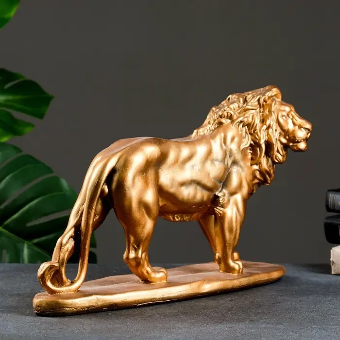 Фигура гипс &laquo;Лев идущий&raquo;, под бронзу, 42&times;26&times;11 см