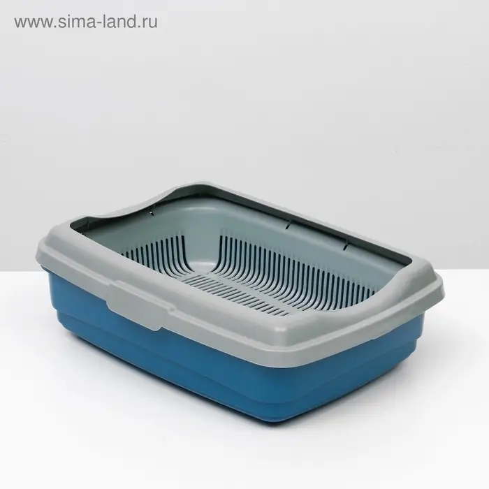 Лоток большой с сеткой и бортиком Atlantis &laquo;Стандарт&raquo;, 43&times;33&times;12.5 см, синий