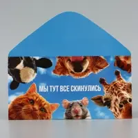 Конверт для денег &laquo;Мы тут все скинулись&raquo;, животные 16.5&times;8 см